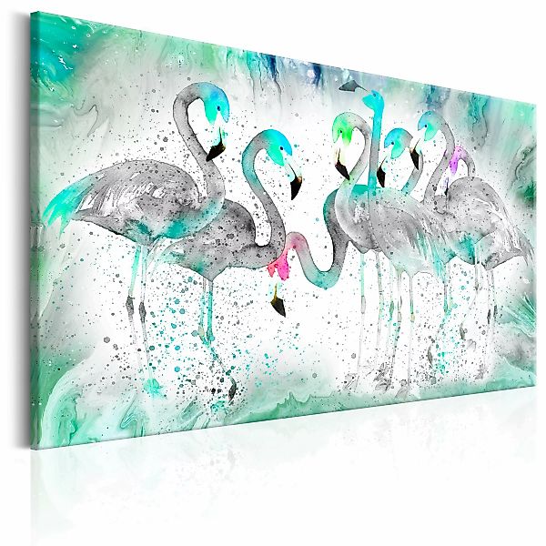 Wandbild - Turquoise Flamingoes günstig online kaufen