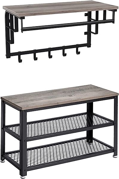 VASAGLE Garderoben-Set, 2 Set, Wandgarderobe und günstig online kaufen