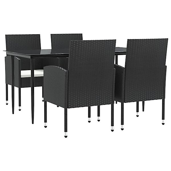 vidaXL 5-Tlg Garten-Essgruppe Schwarz Poly Rattan und Stahl 3203308 günstig online kaufen