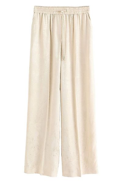 Next Anzughose Satin-Jacquardhose mit weitem Beinschnitt (1-tlg) günstig online kaufen