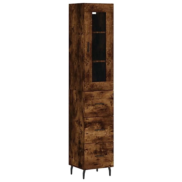 vidaXL Highboard Räuchereiche 34,5x34x180 cm Holzwerkstoff 3199254 günstig online kaufen