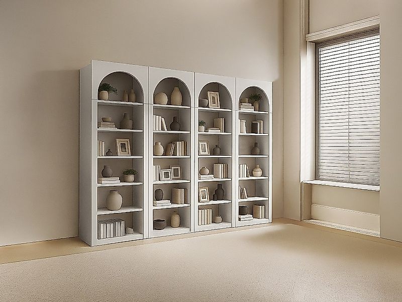 Set aus 4 Bücherregalen mit 6 Fächern – Beige – CYMORA günstig online kaufen