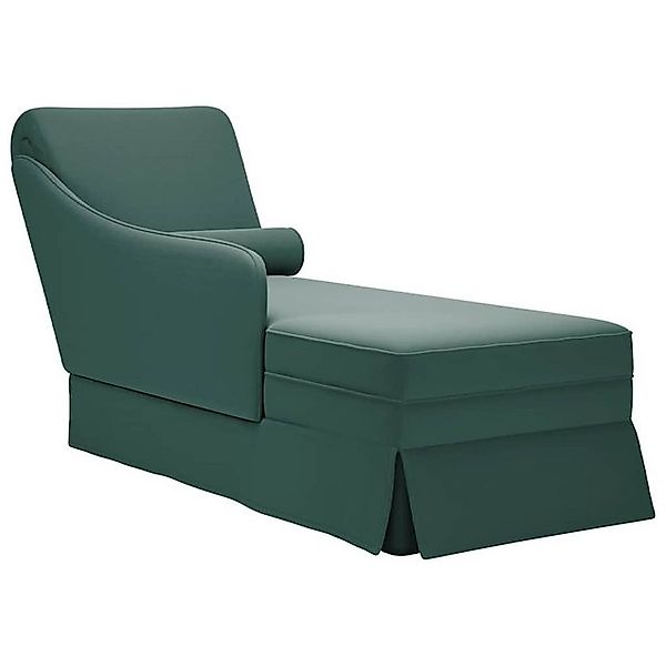 vidaXL Chaiselongue Chaiselongue mit Nackenrolle Rechter Armlehne Dunkelgrü günstig online kaufen