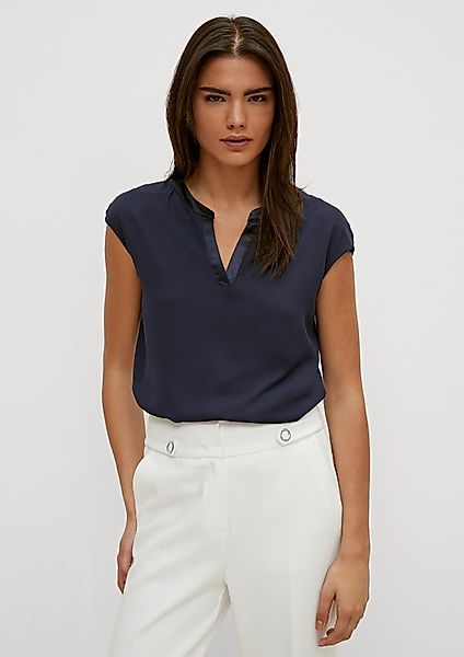 Comma Kurzarmshirt Blusenshirt aus Viskosemix Layering günstig online kaufen