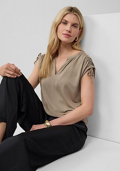 s.Oliver Kurzarmshirt T-Shirt T-Shirt im Relaxed Fit mit Schulterraffung günstig online kaufen