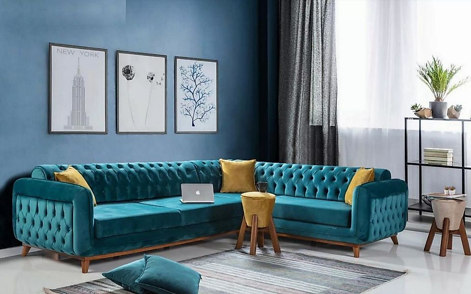JVmoebel Ecksofa, Ecksofa L-form Textil Luxus Sofa Wohnlandschaft Polster C günstig online kaufen