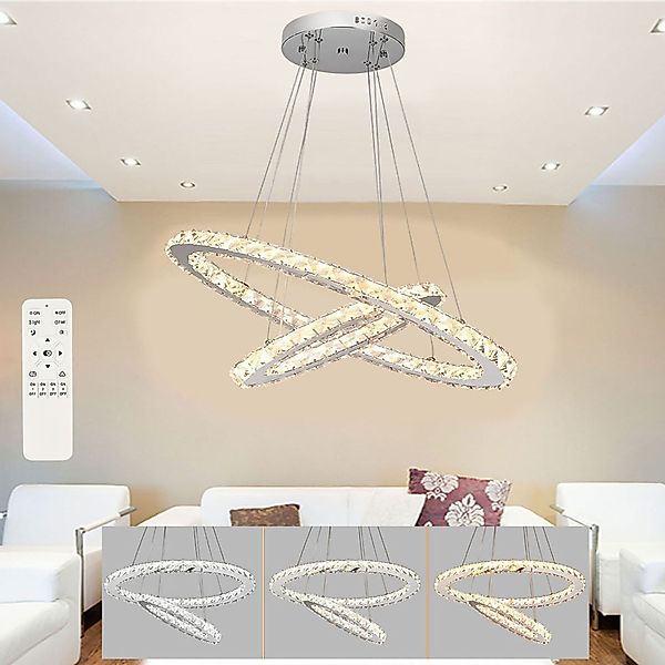 oyajia Deckenleuchte LED Kristall Deckenlampe Dimmbare, günstig online kaufen