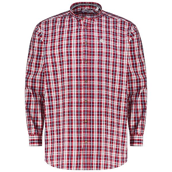 Pfundskerl Trachtenhemd mit Krempelärmeln Farbe blau/rot Größe: 5XL günstig online kaufen