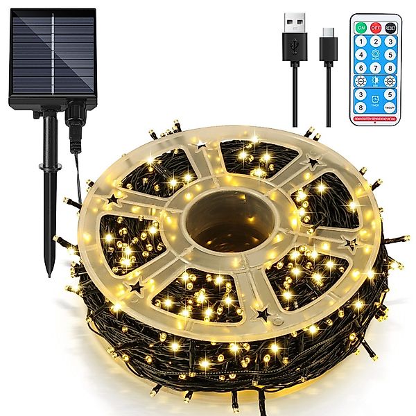 Clanmacy LED-Lichterkette LED Solar Lichterkette Solarleuchten günstig online kaufen