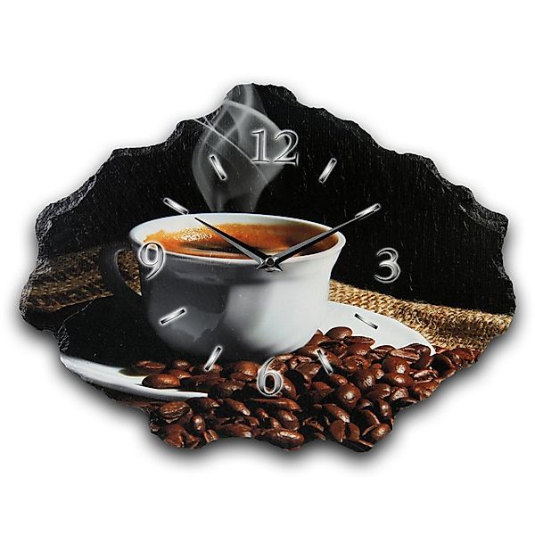 Kreative Feder Wanduhr Design-Wanduhr aus Stein (Beton) „Schwarzer Schiefer günstig online kaufen