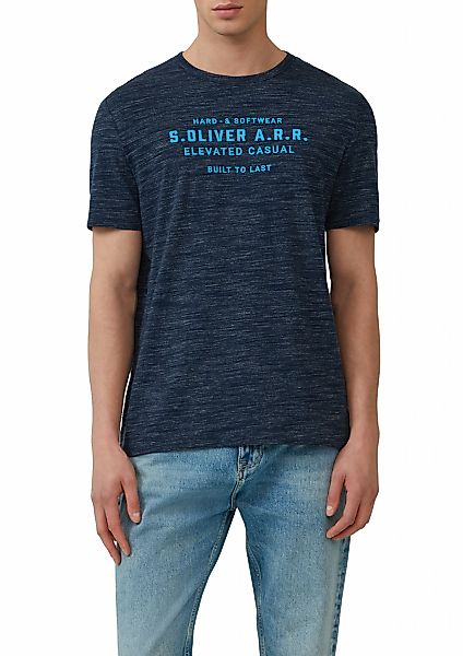 s.Oliver T-Shirt melierte Optik, mit Frontprint günstig online kaufen