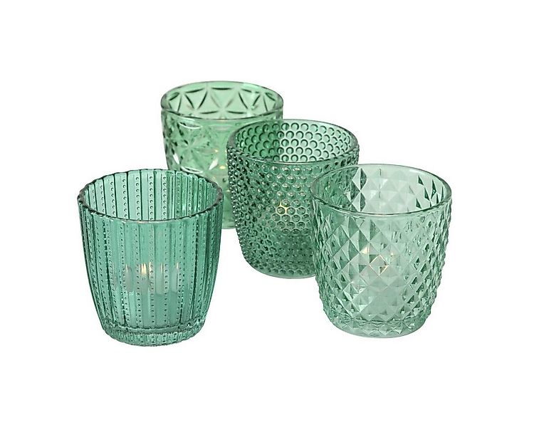 BOLTZE Windlicht Boltze Windlicht Set Marilu 4-teilig petrol Deko-Gläser Te günstig online kaufen