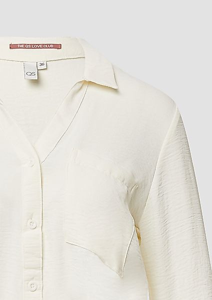 QS Langarmbluse Crêpebluse mit Turn-up-Ärmel günstig online kaufen