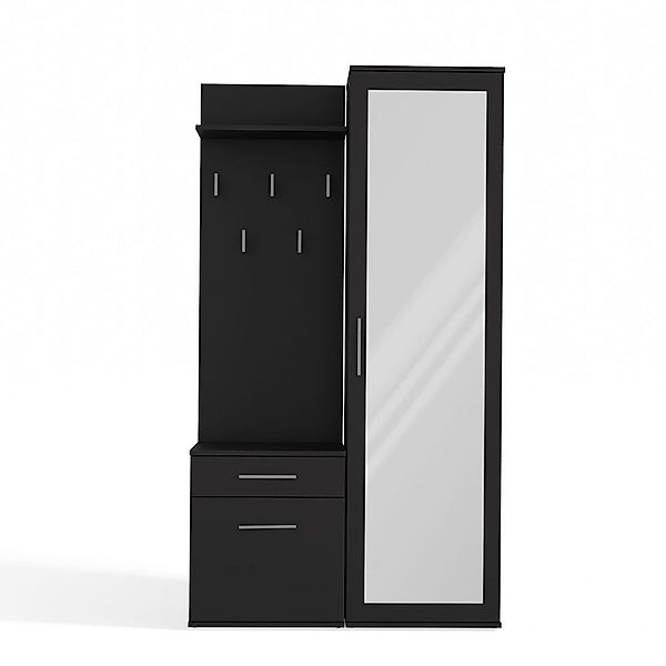 MAGOWA Kompaktgarderobe Moderner Kleiderschrank mit Spiegel günstig online kaufen