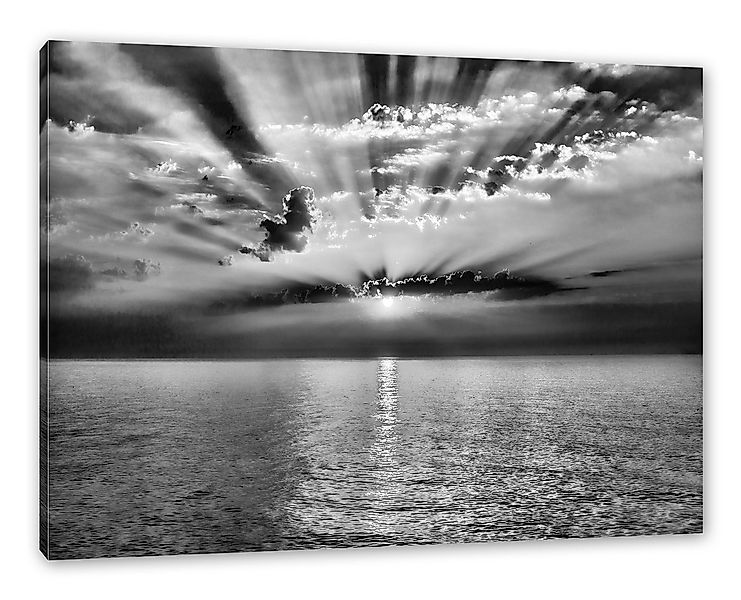 Pixxprint Leinwandbild Meer im Sonnenaufgang, Meer im Sonnenaufgang (1 St), günstig online kaufen