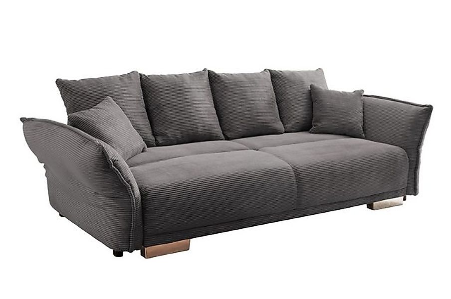 luma-home Big-Sofa 17214, mit Bettfunktion 242x131 cm, rasterlose Armlehnen günstig online kaufen
