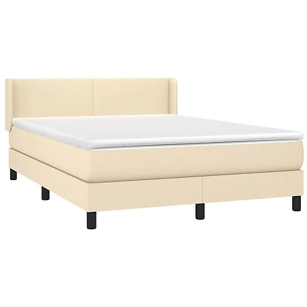 vidaXL Boxspringbett mit Matratze Creme 140x200 cm Stoff 3129558 günstig online kaufen