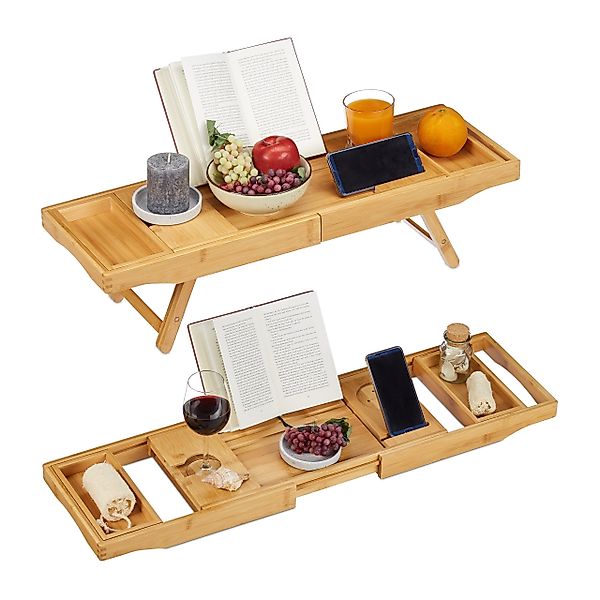 relaxdays Badewannenablage & Serviertablett 2in1 günstig online kaufen