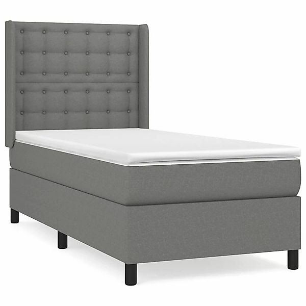 vidaXL Boxspringbett mit Matratze Dunkelgrau 90x190 cm Stoff1394738 günstig online kaufen