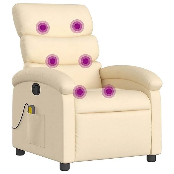 vidaXL Massage-Relaxsessel Cremefarbener Stoff 3205813 günstig online kaufen