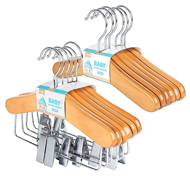 ElitVita Kleiderbügel 12tlg Holz Kinderkleiderbügel Baby günstig online kaufen