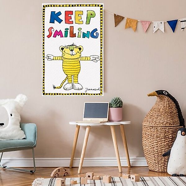 LuckyLinde Leinwandbild "Der kleine Tiger - Keep Smiling", Tiere-Tiger-Schr günstig online kaufen