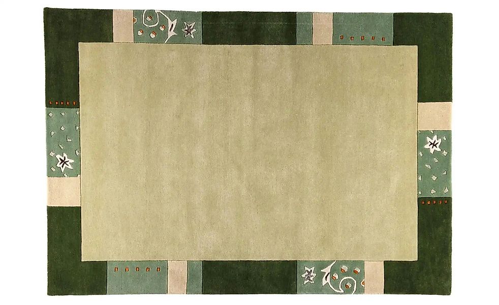 THEKO Wollteppich  Royal Ganges ¦ grün ¦ Viskose ¦ Maße (cm): B: 240 H: 1,3 günstig online kaufen