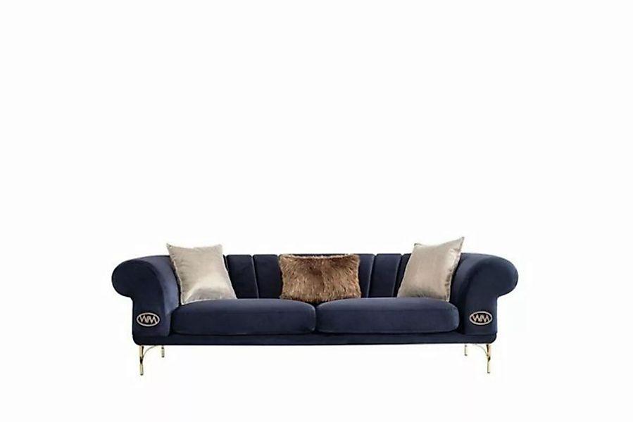 JVmoebel 3-Sitzer Blaue Wohnzimmer Couch Designer 3-Sitzer Polstercouchen S günstig online kaufen