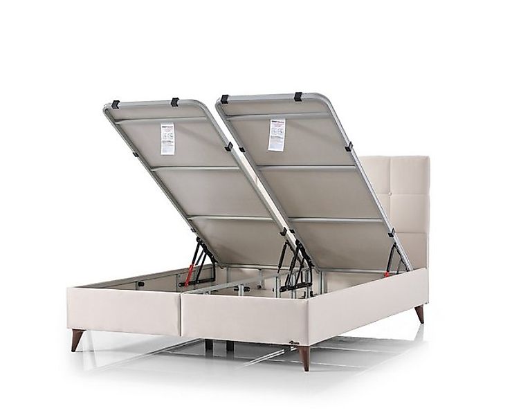 gowoll Boxspringbett 160x200 mit Bettkasten und Matratze H4 mit Topper (2xB günstig online kaufen