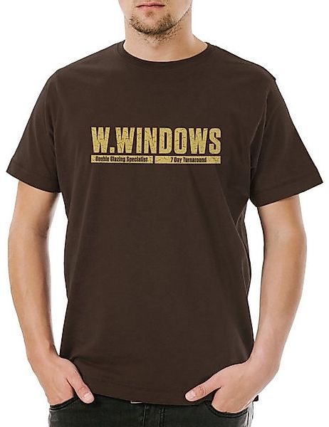 Urban Backwoods Print-Shirt W.Windows Herren T-Shirt White Symbol Gold Sign günstig online kaufen