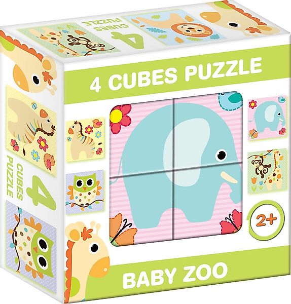 Dohany Würfelpuzzle Bilderwürfel 4-tlg. Zoo Zootiere günstig online kaufen