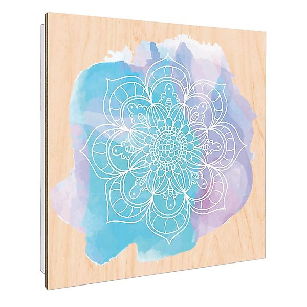 Banjado Schlüsselkasten mit Holzfront 30x30cm Weiß Scharnier Links 50 Haken günstig online kaufen