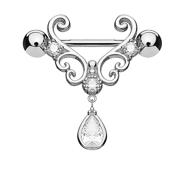 Taffstyle Intimpiercing Intim Brustpiercing Schild Tribal Tropfen Kristall, günstig online kaufen