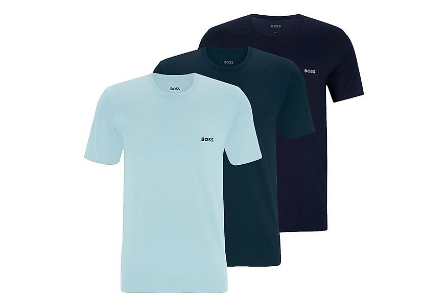 BOSS Unterziehshirt Classic T-Shirt (3-St) mit fein geripptem Rundhalsaussc günstig online kaufen