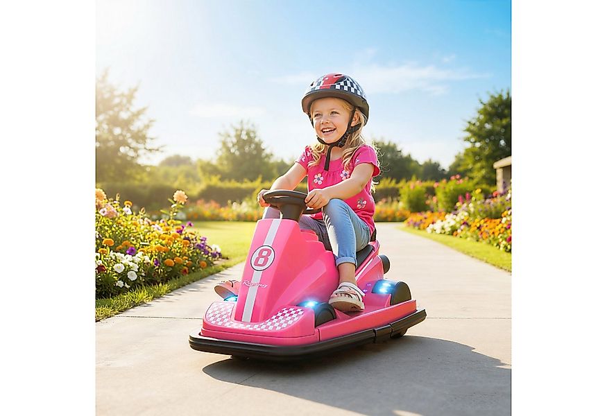 AIYAPLAY Elektro-Kinderauto um 360 Grad drehbar, Lenkrad, LED-Lichter, Bela günstig online kaufen