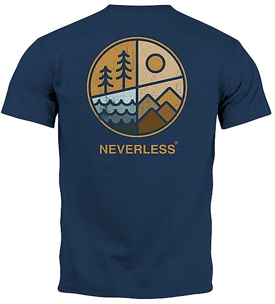 Neverless Print-Shirt Herren T-Shirt Backprint Natur günstig online kaufen