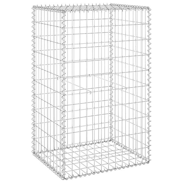 vidaXL Gartenzaun Gabionenwand mit Abdeckung Verzinkter günstig online kaufen