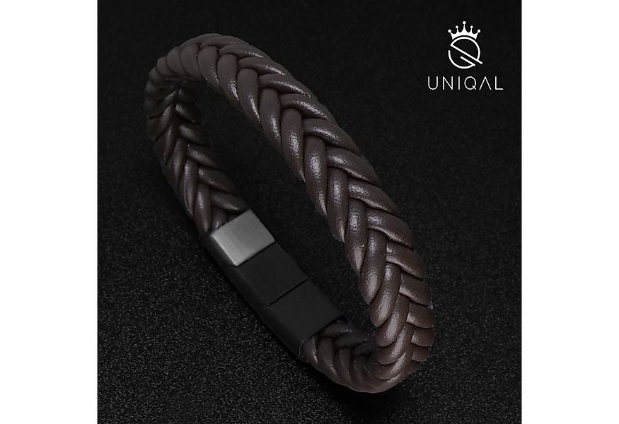 UNIQAL.de Lederarmband Lederarmband Herren "BRAID" Geflochten (Edelstahl, E günstig online kaufen