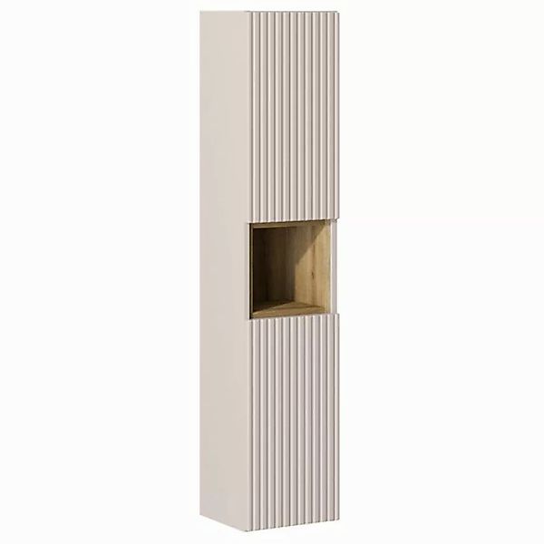 Lomadox Hochschrank NEWPORT-56-CASHMERE Badschrank in kaschmir mit Eiche, g günstig online kaufen