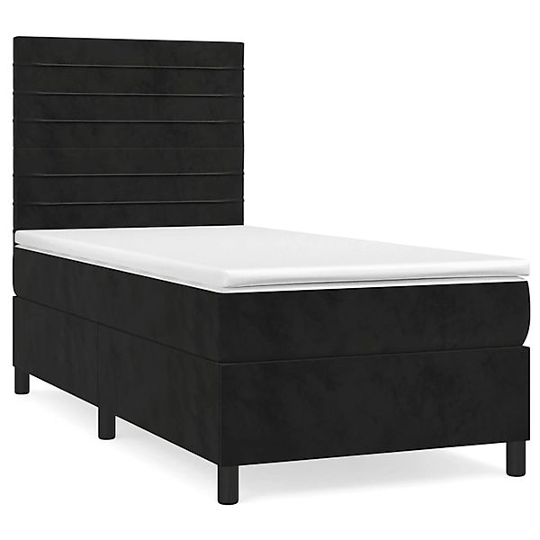vidaXL Boxspringbett mit Matratze Schwarz 90x190 cm Samt 3143057 günstig online kaufen