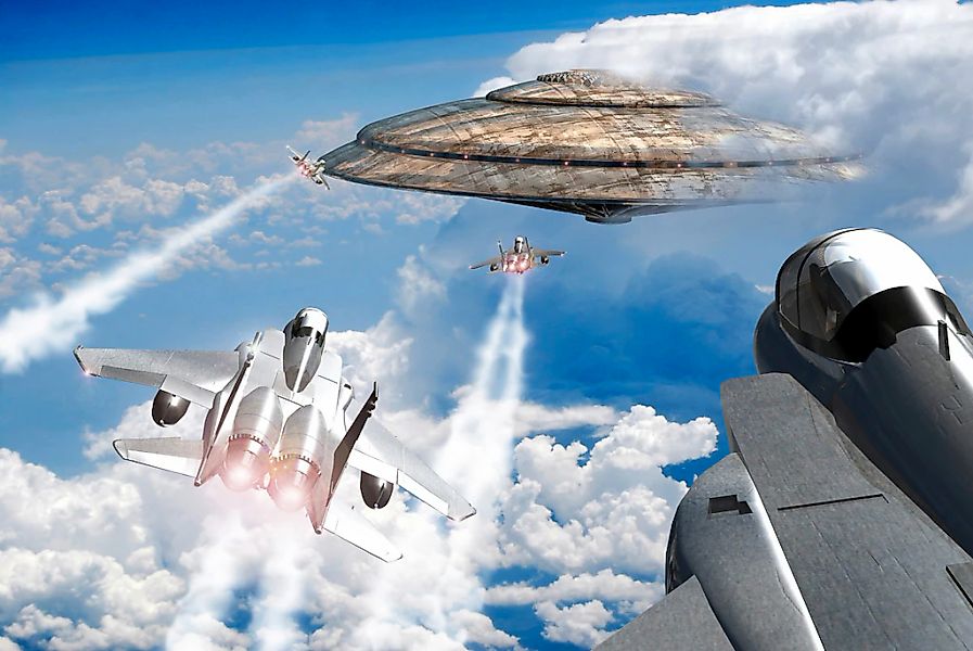 Papermoon Fototapete "Raumschiff mir Jets" günstig online kaufen