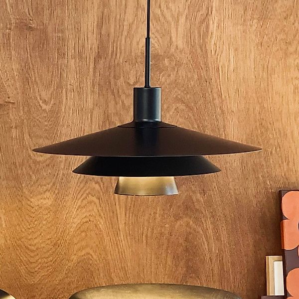 Dyberg Larsen Pendellampe Kay, Ø 50 cm, schwarz, Metall günstig online kaufen