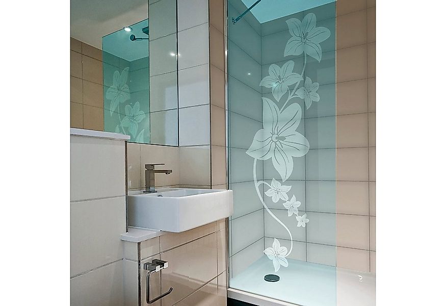 atFoliX Fensterdekoration Glasdekorfolie Hawaiiblume 3 teilig günstig online kaufen