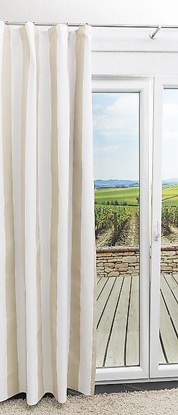 LYSEL® Verdunkelungsvorhang Thermoschal Verdunklung gestreift Beige, günstig online kaufen