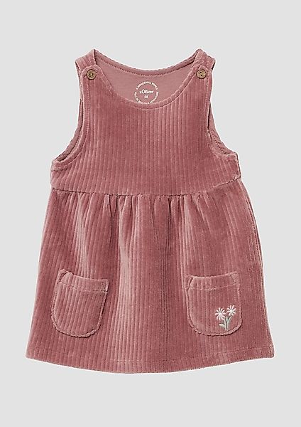 s.Oliver Jerseykleid Weiches Cord-Kleid mit Blumen-Stickerei günstig online kaufen