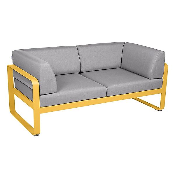 Bellevie 2-Sitzer Club Sofa C6 Honig 79 Flanellgrau günstig online kaufen