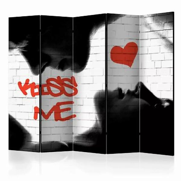 artgeist Paravent Kiss me II [Room Dividers] mehrfarbig Gr. 225 x 172 günstig online kaufen