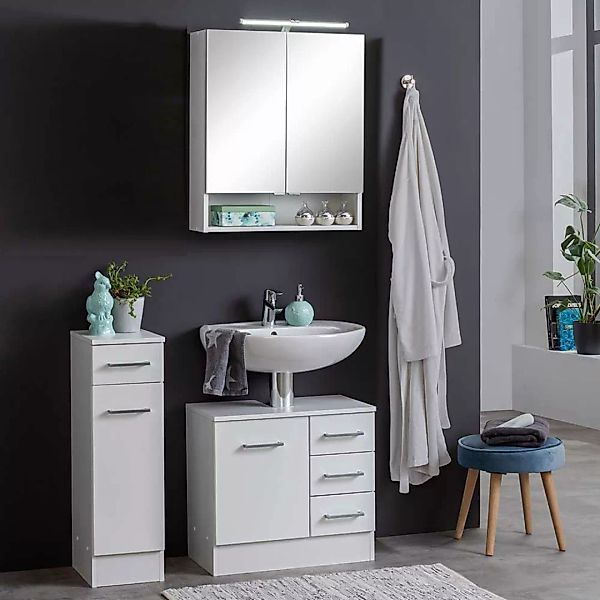 Badezimmer Einrichtung in Weiß Made in Germany (dreiteilig) günstig online kaufen