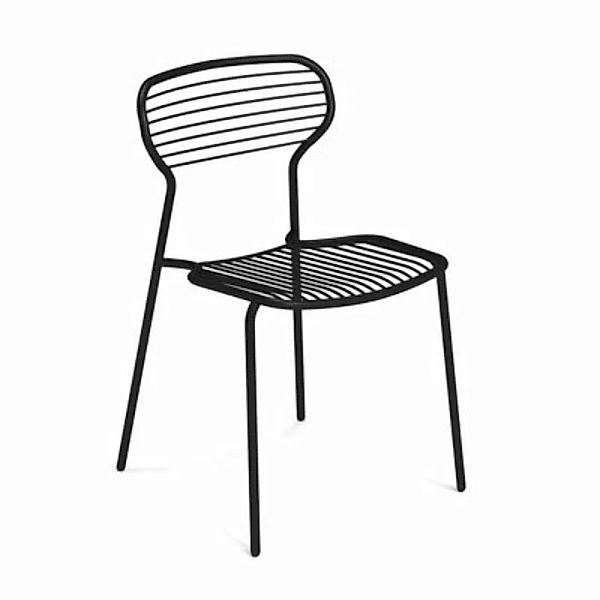 Stapelbarer Stuhl Apero metall schwarz / Stahl - Emu - Schwarz günstig online kaufen