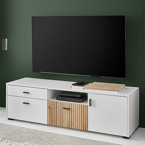 Lomadox Lowboard HUNTER-61, TV-Board Mediamöbel weiß günstig online kaufen